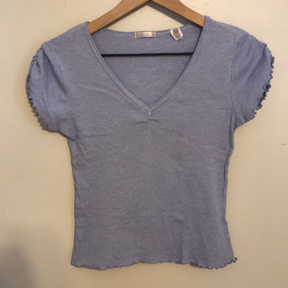 Blue and White Striped Shirt